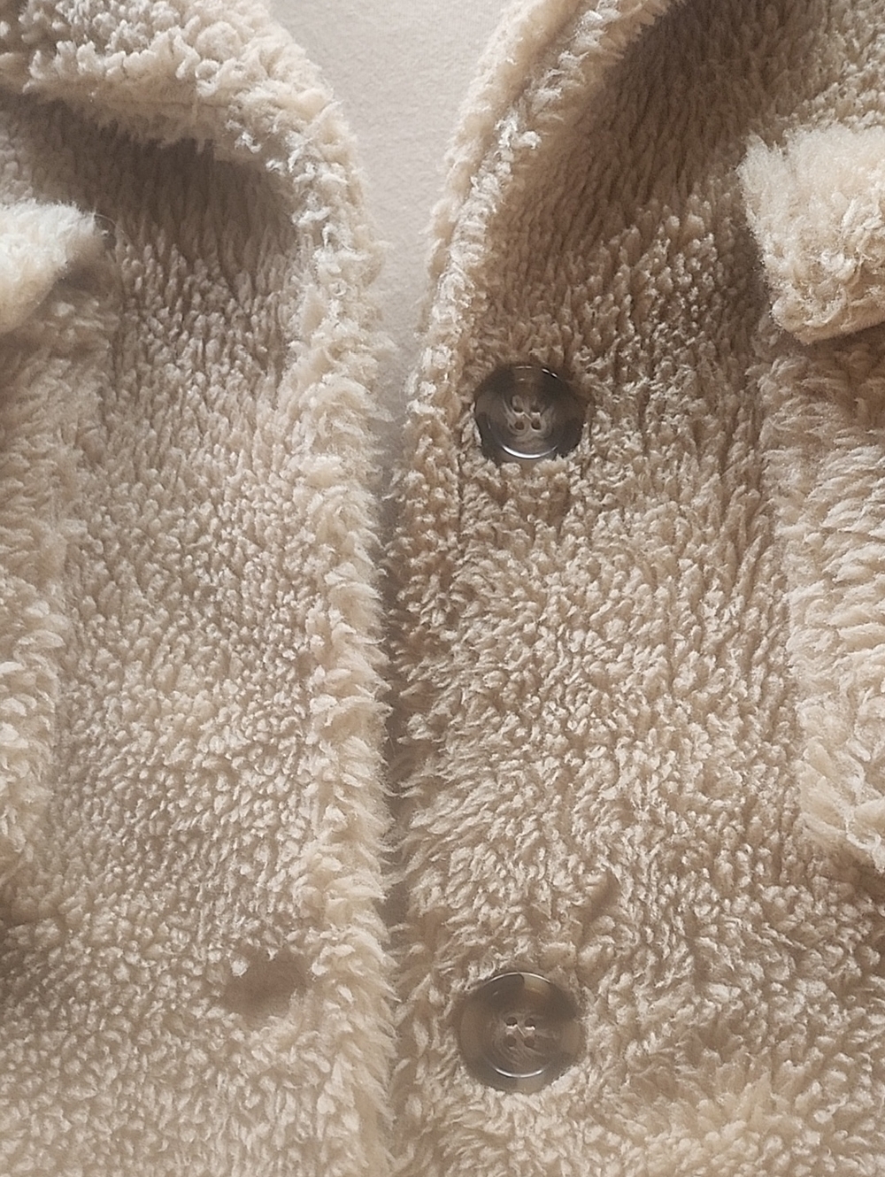 Forever 21 Tan Sherpa Teddy Shacket Like New Size L Oversized - Picture 11 of 13